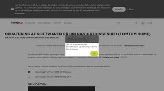 
                            4. Opdatering af softwaren på din navigationsenhed (TomTom HOME)