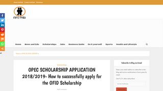 
                            7. OPEC SCHOLARSHIP APPLICATION 2018/2019- How to ...