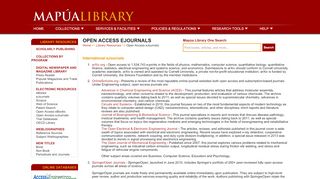 
                            7. Open Access eJournals - Mapúa Library