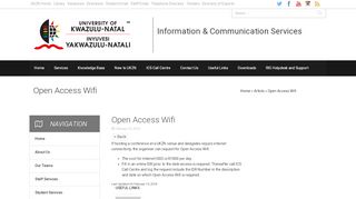
                            2. Open Access Wifi – Information and Communication ... - ICS - UKZN