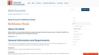 
                            4. Open an Account at Baltikums Bank, Latvia - Internet Incorporate