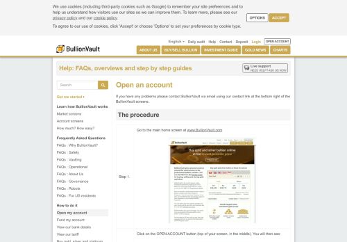 
                            4. Open an account | BullionVault