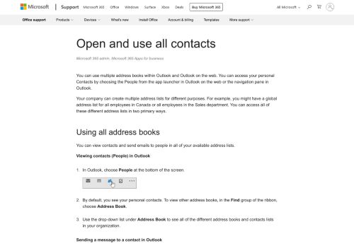 
                            8. Open and use all contacts - Office 365