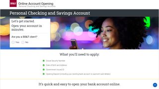 
                            2. Open Bank Account Online | BB&T Account Opening