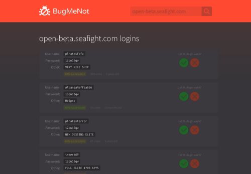 
                            7. open-beta.seafight.com passwords - BugMeNot