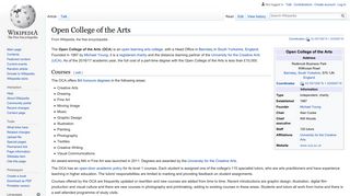 
                            3. Open College of the Arts - Wikipedia