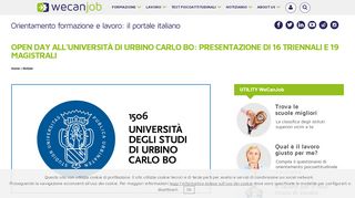 
                            13. Open Day all'Università di Urbino Carlo Bo: presentazione di 16 corsi ...