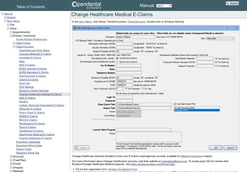 
                            7. Open Dental Software - Change Healthcare Medical E-Claims