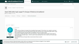 
                            1. Open DNS after login page IP change of Reliance broadband ...