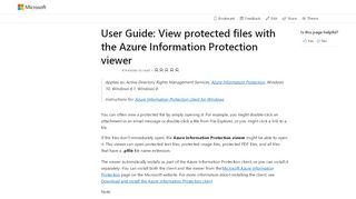 
                            6. Open files that have been protected - Microsoft Docs