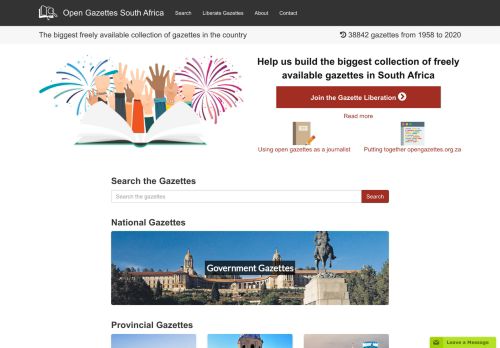 
                            4. Open Gazettes South Africa