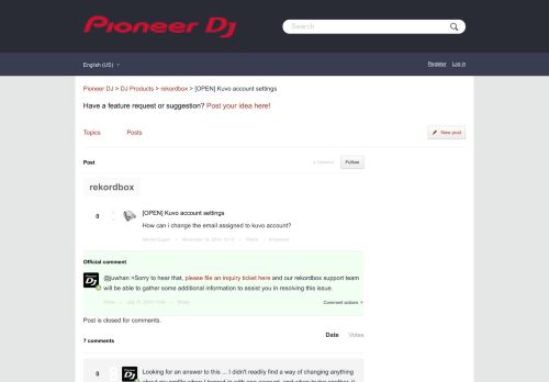 
                            7. [OPEN] Kuvo account settings – Pioneer DJ