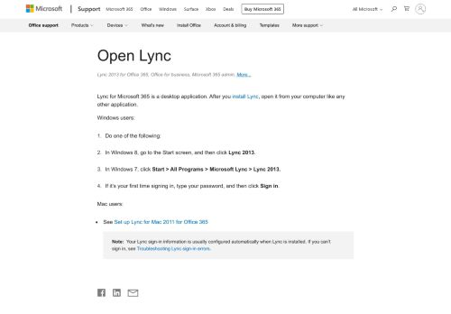 
                            13. Open Lync - Office Support