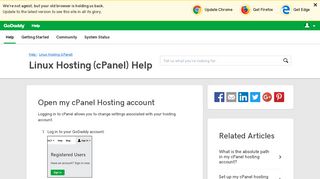 
                            10. Open my cPanel Hosting account | Linux Hosting (cPanel) - GoDaddy ...