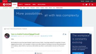 
                            8. Open my disabled Facebook [Solved] - Ccm.net