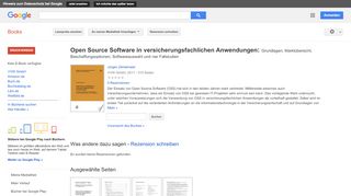 
                            11. Open Source Software in versicherungsfachlichen Anwendungen: ...
