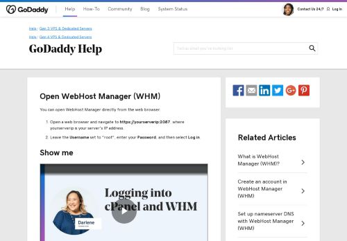 
                            7. Open WebHost Manager (WHM) | VPS & Dedicated ... - GoDaddy