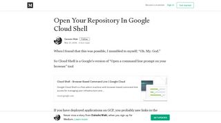 
                            6. Open Your Repository In Google Cloud Shell – Daisuke Maki – Medium