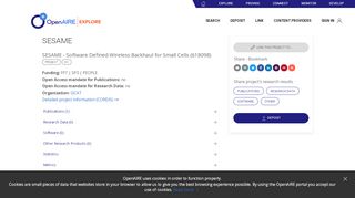 
                            6. OpenAIRE - Project: SESAME - Software Defined Wire...
