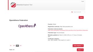 
                            5. OpenAthens Federation - Metadata Explorer Tool - REFEDS