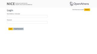 
                            11. OpenAthens | Login - NICE