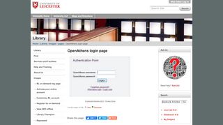 
                            9. OpenAthens login page — University of Leicester