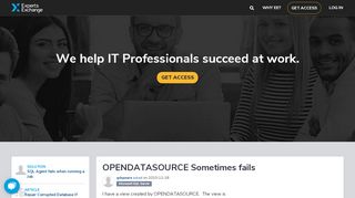 
                            10. OPENDATASOURCE Sometimes fails - Experts Exchange