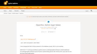 
                            6. Openfire: Admin login failed. | Ignite Realtime