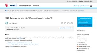 
                            11. Opening a new case with F5 Technical Support from AskF5