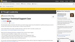 
                            11. Opening a Technical Support Case | Symantec Connect Community