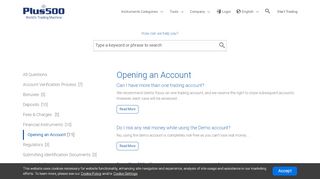 
                            3. Opening an Account - Plus500