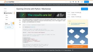 
                            8. Opening Chrome with Python / Mechanize - Stack Overflow