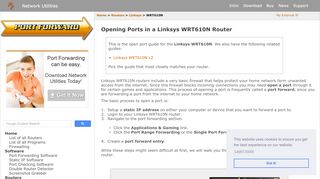 
                            13. Opening Ports in a Linksys WRT610N Router - Port Forward