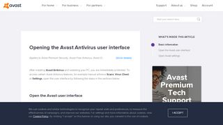 
                            3. Opening the Avast Antivirus user interface | Official Avast Support