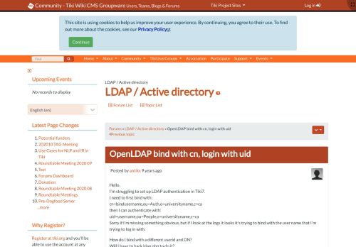
                            3. OpenLDAP bind with cn, login with uid | Tiki Wiki CMS Groupware ...