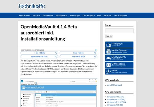 
                            8. OpenMediaVault 4.1.4 Beta ausprobiert inkl. Installationsanleitung ...