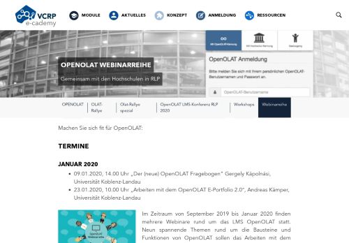 
                            10. OpenOLAT Webinarreihe - VCRP E-Cademy