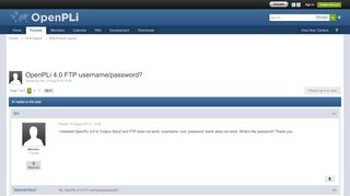 
                            5. OpenPLi 4.0 FTP username/password? - [EN] Enduser support - Forums