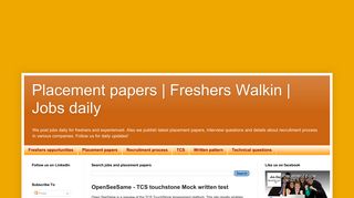
                            7. OpenSeeSame - TCS touchstone Mock written test - Placement papers