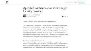 
                            13. Openshift Authentication with Google Identity Provider - Medium