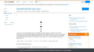 
                            8. OpenShift Docker login issue - Stack Overflow