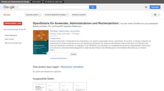 
                            9. OpenSolaris für Anwender, Administratoren und Rechenzentren: Von den ...