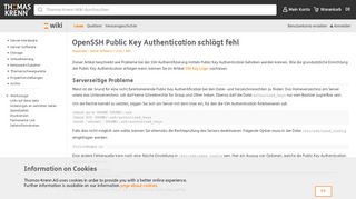 
                            6. OpenSSH Public Key Authentication schlägt fehl – Thomas-Krenn-Wiki