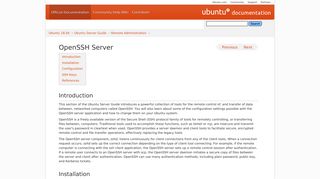 
                            11. OpenSSH Server - Ubuntu Documentation