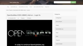 
                            3. OpenSubtitles KODI (XBMC) Add-on – Login fix | Open Subtitles Blog