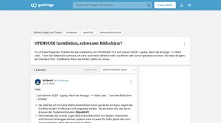 
                            4. OPENSUSE Installation, schwarzer Bildschirm? - Gutefrage