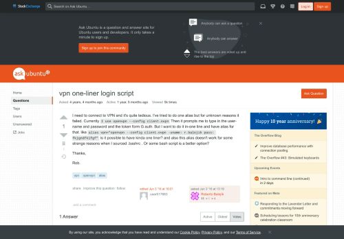 
                            4. openvpn - vpn one-liner login script - Ask Ubuntu