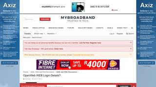 
                            7. OpenWeb WEB Login Details? | MyBroadband