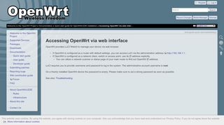 
                            2. OpenWrt Project: Accessing the OpenWrt web admin GUI