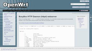 
                            2. OpenWrt Project: BusyBox HTTP Daemon (httpd) webserver